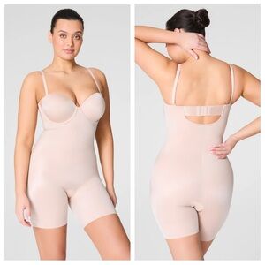SPANX Strapless Cupped Mid-Thigh Bodysuit SPANXShape Compression Strapless Nude